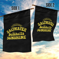 Saltwater Seashells Sunshine Garden Flag Beach Summer Vacation Vintage 70's Retro - Wonder Print Shop