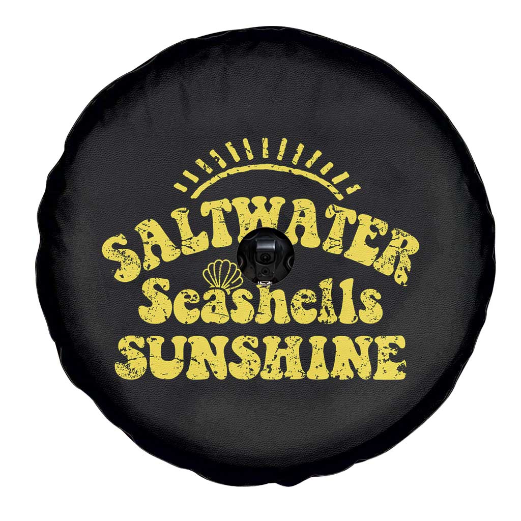 Saltwater Seashells Sunshine Spare Tire Cover Beach Summer Vacation Vintage 70's Retro - Wonder Print Shop