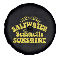 Saltwater Seashells Sunshine Spare Tire Cover Beach Summer Vacation Vintage 70's Retro - Wonder Print Shop