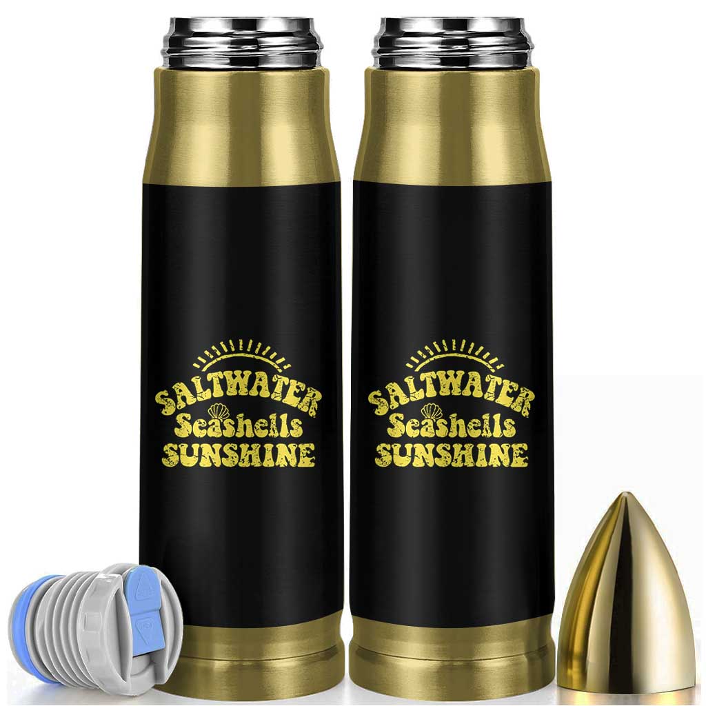 Saltwater Seashells Sunshine Bullet Tumbler Beach Summer Vacation Vintage 70's Retro - Wonder Print Shop