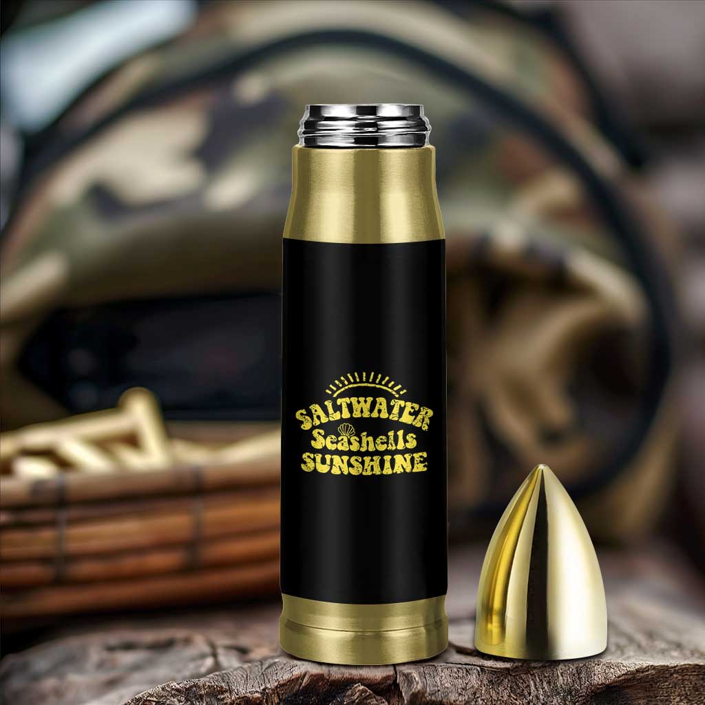 Saltwater Seashells Sunshine Bullet Tumbler Beach Summer Vacation Vintage 70's Retro - Wonder Print Shop