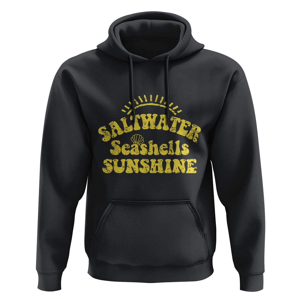Saltwater Seashells Sunshine Hoodie Beach Summer Vacation Vintage 70's Retro - Wonder Print Shop