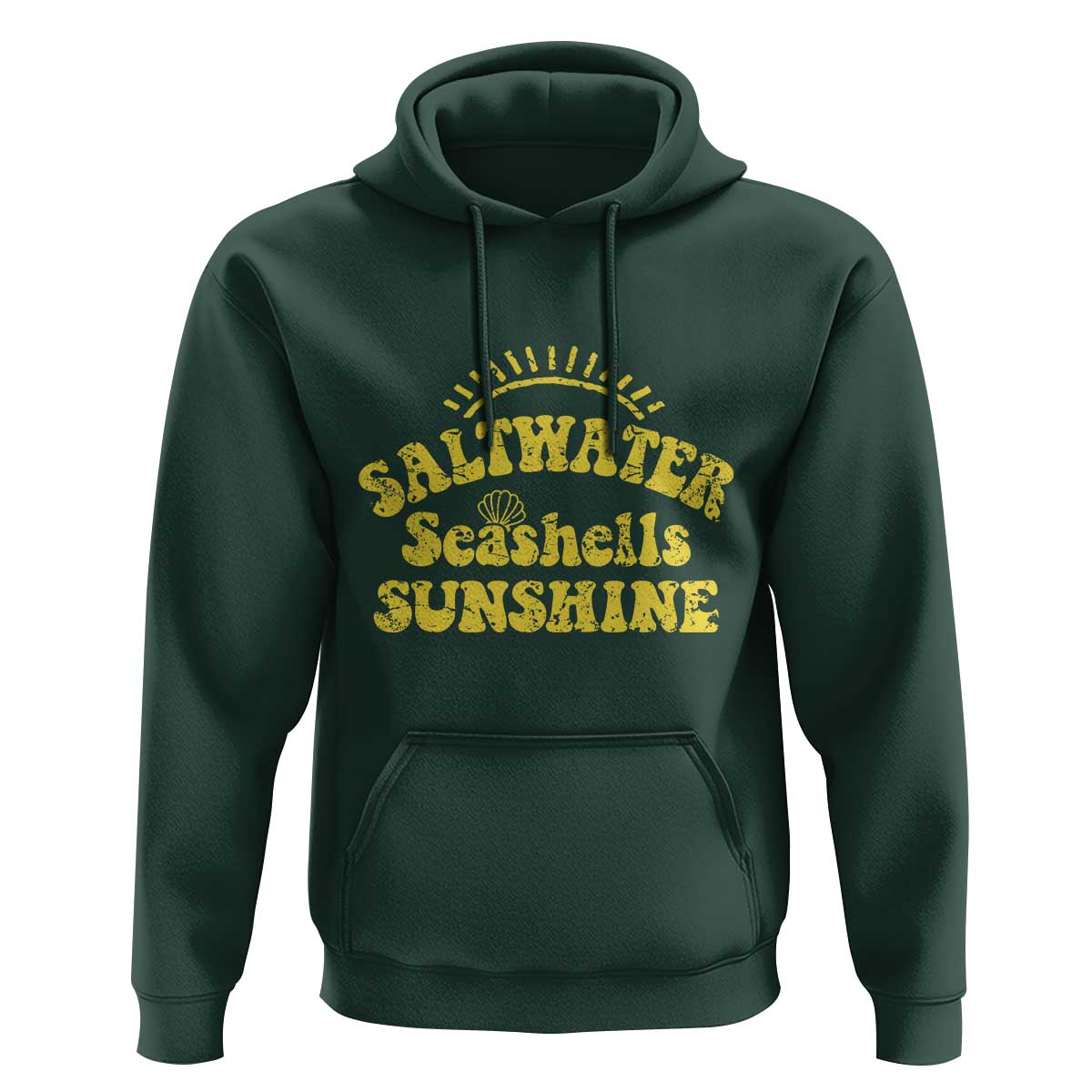 Saltwater Seashells Sunshine Hoodie Beach Summer Vacation Vintage 70's Retro - Wonder Print Shop
