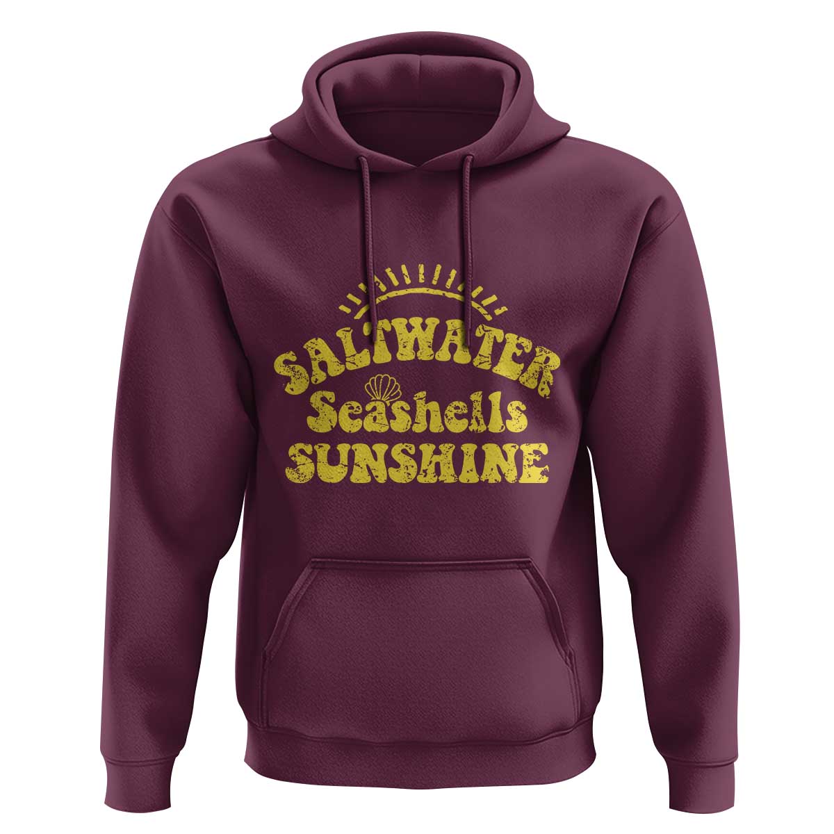 Saltwater Seashells Sunshine Hoodie Beach Summer Vacation Vintage 70's Retro - Wonder Print Shop