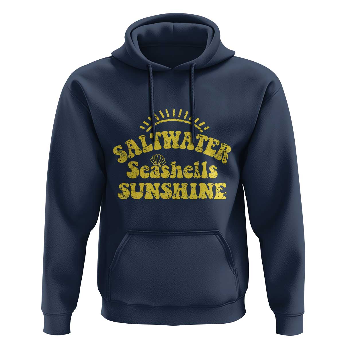 Saltwater Seashells Sunshine Hoodie Beach Summer Vacation Vintage 70's Retro - Wonder Print Shop