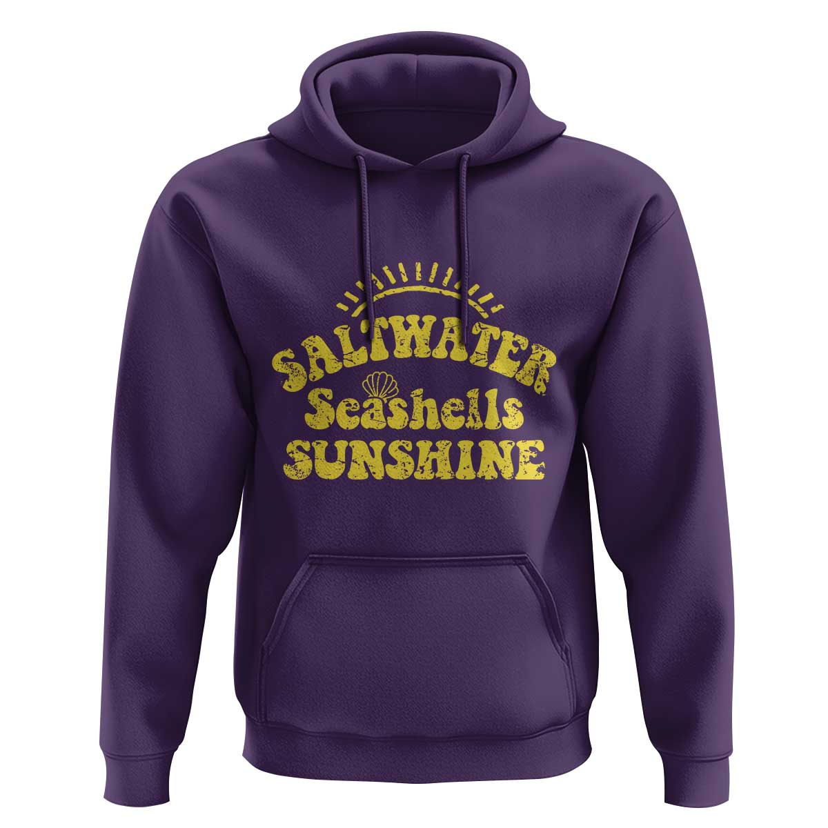 Saltwater Seashells Sunshine Hoodie Beach Summer Vacation Vintage 70's Retro - Wonder Print Shop