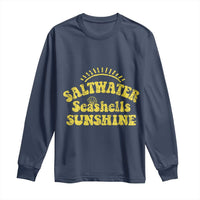 Saltwater Seashells Sunshine Long Sleeve Shirt Beach Summer Vacation Vintage 70's Retro - Wonder Print Shop