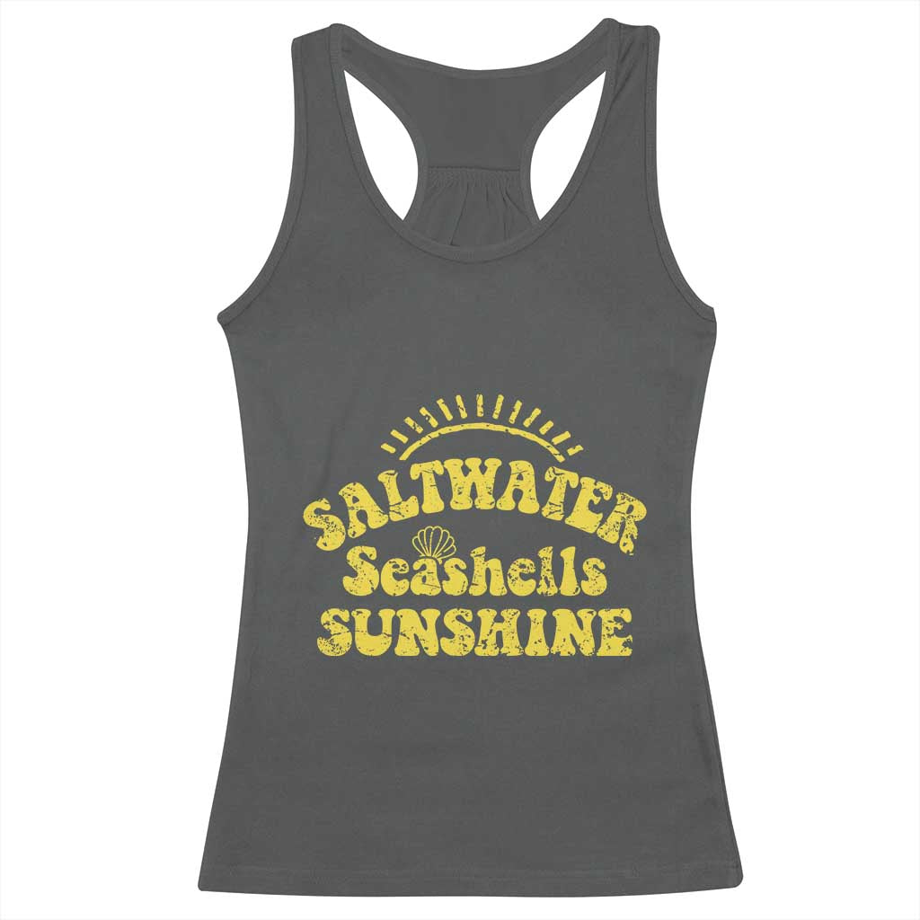 Saltwater Seashells Sunshine Racerback Tank Top Beach Summer Vacation Vintage 70's Retro - Wonder Print Shop