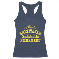 Saltwater Seashells Sunshine Racerback Tank Top Beach Summer Vacation Vintage 70's Retro - Wonder Print Shop