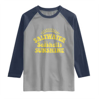 Saltwater Seashells Sunshine Raglan Shirt Beach Summer Vacation Vintage 70's Retro - Wonder Print Shop