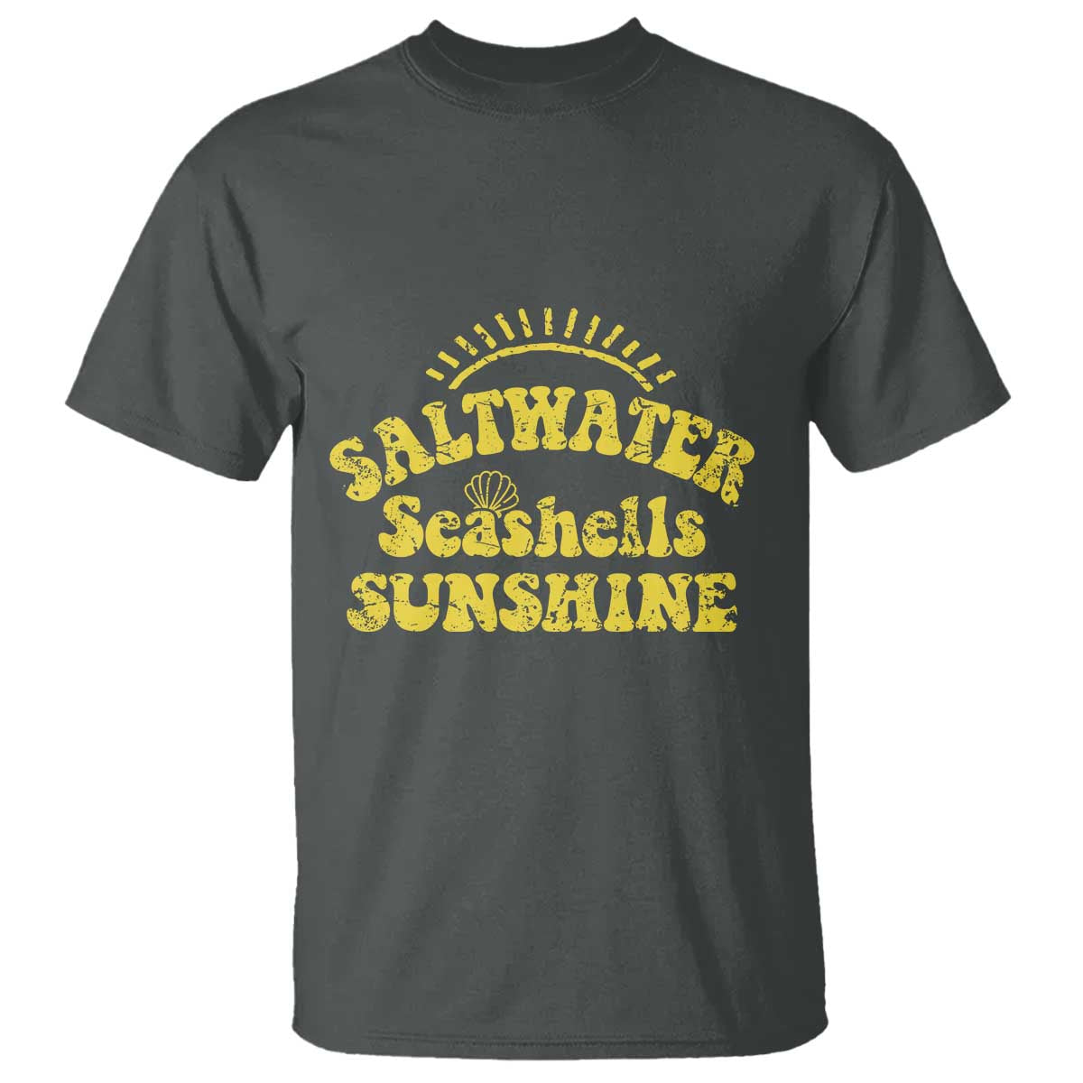 Saltwater Seashells Sunshine T Shirt Beach Summer Vacation Vintage 70's Retro - Wonder Print Shop