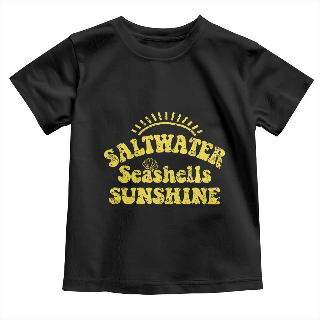 Saltwater Seashells Sunshine Toddler T Shirt Beach Summer Vacation Vintage 70's Retro - Wonder Print Shop