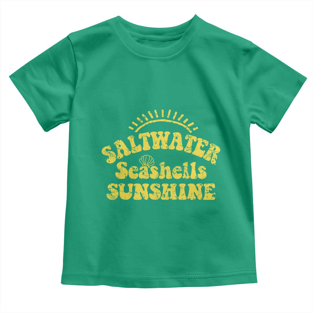 Saltwater Seashells Sunshine Toddler T Shirt Beach Summer Vacation Vintage 70's Retro - Wonder Print Shop