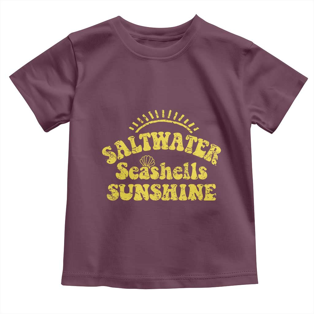 Saltwater Seashells Sunshine Toddler T Shirt Beach Summer Vacation Vintage 70's Retro - Wonder Print Shop