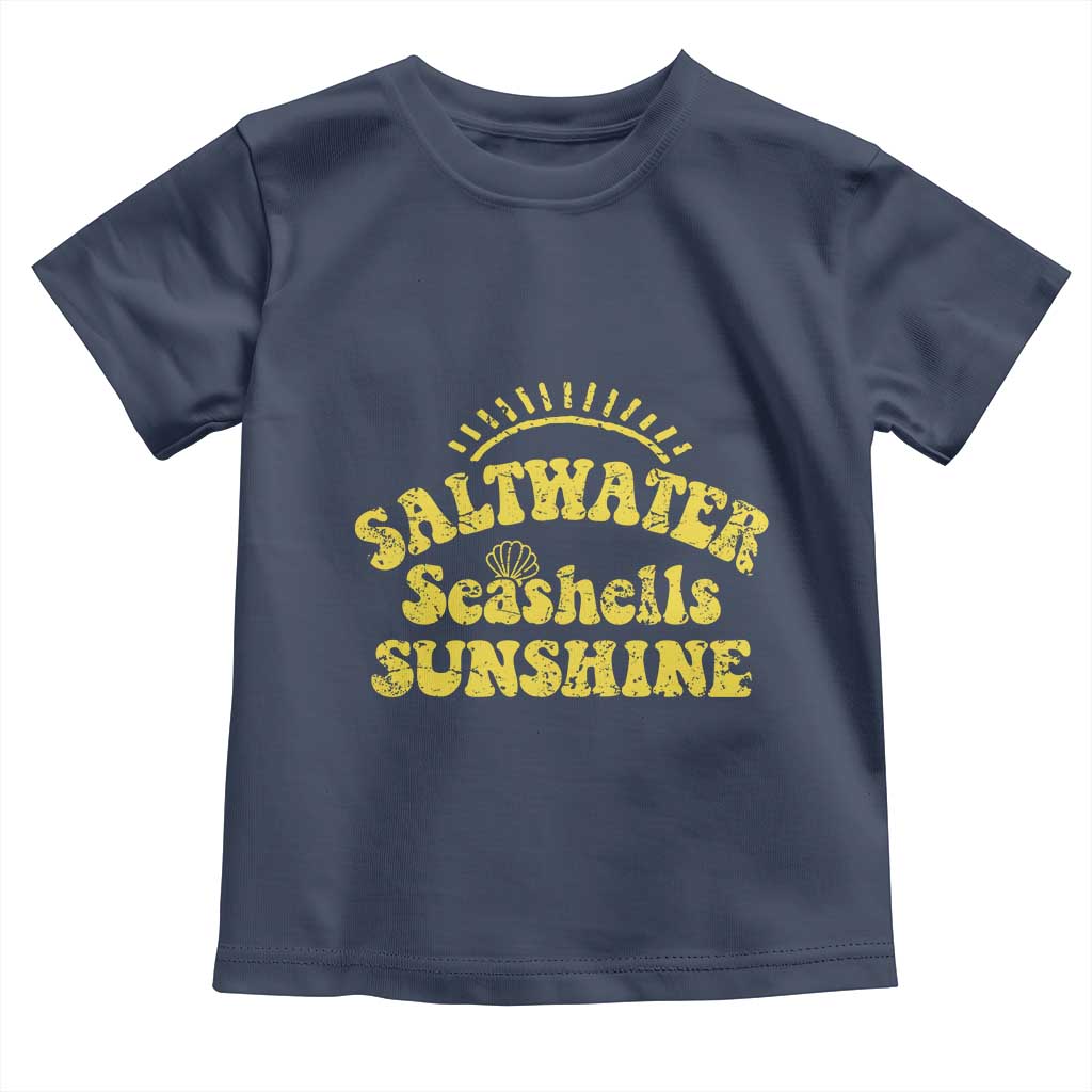 Saltwater Seashells Sunshine Toddler T Shirt Beach Summer Vacation Vintage 70's Retro - Wonder Print Shop