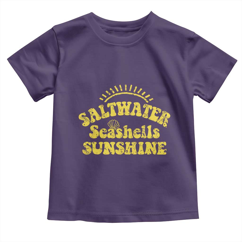 Saltwater Seashells Sunshine Toddler T Shirt Beach Summer Vacation Vintage 70's Retro - Wonder Print Shop