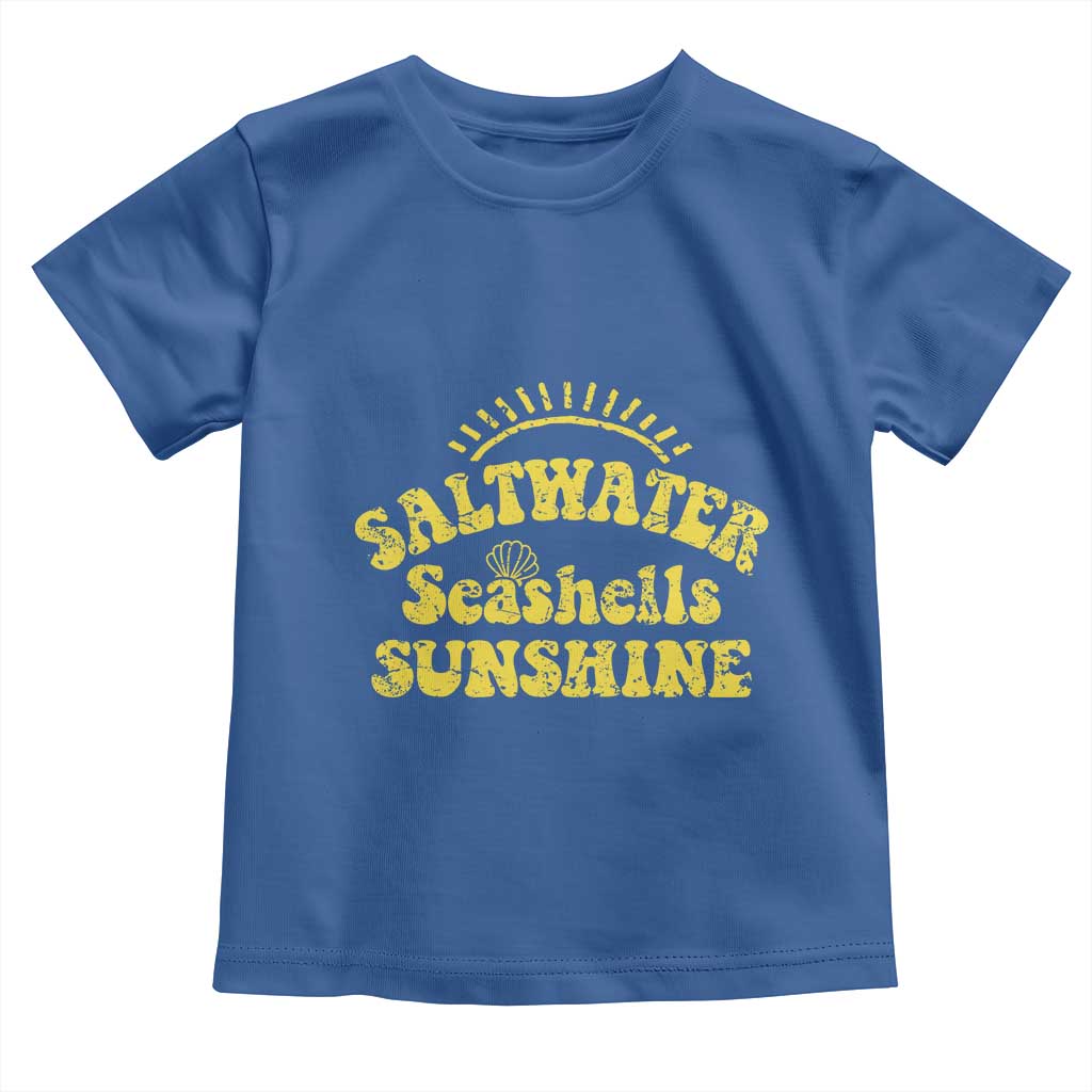 Saltwater Seashells Sunshine Toddler T Shirt Beach Summer Vacation Vintage 70's Retro - Wonder Print Shop