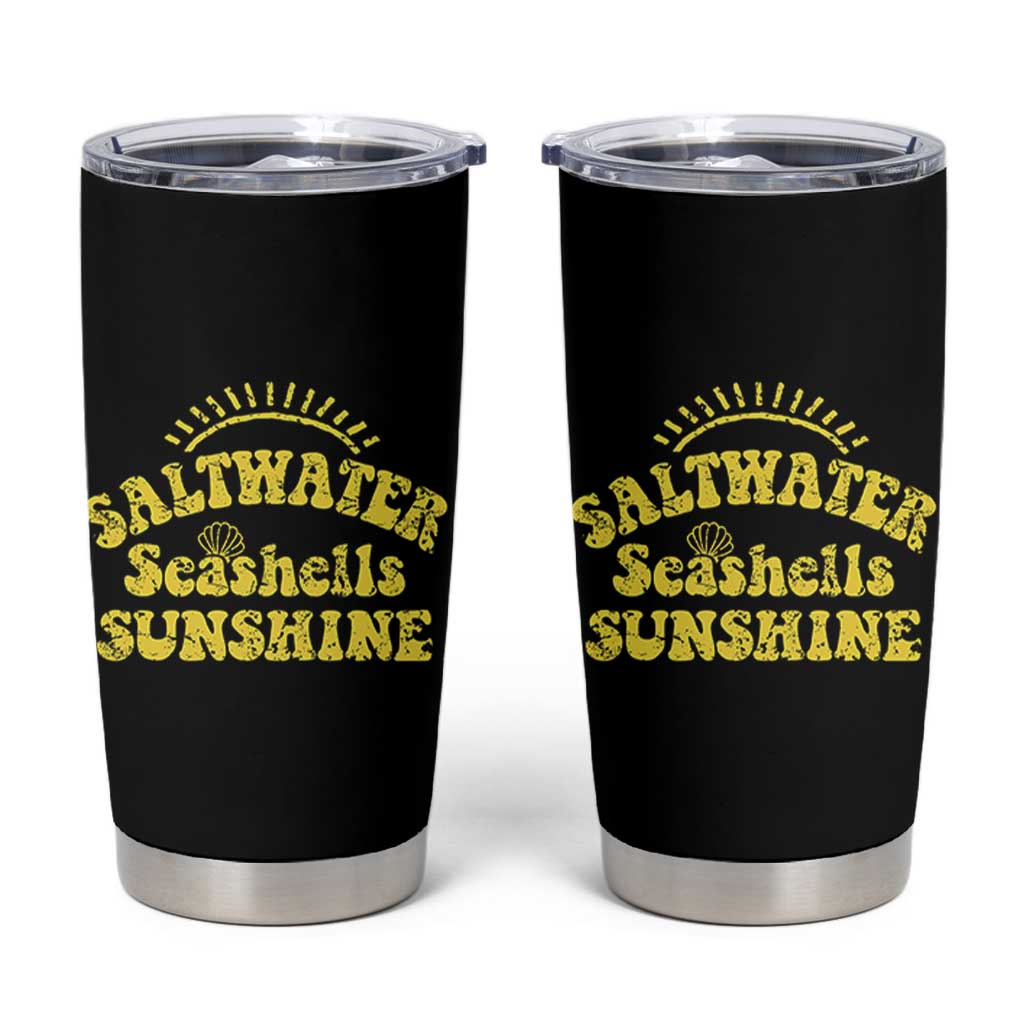 Saltwater Seashells Sunshine Tumbler Cup Beach Summer Vacation Vintage 70's Retro - Wonder Print Shop