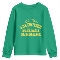Saltwater Seashells Sunshine Youth Sweatshirt Beach Summer Vacation Vintage 70's Retro - Wonder Print Shop