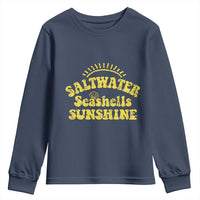 Saltwater Seashells Sunshine Youth Sweatshirt Beach Summer Vacation Vintage 70's Retro - Wonder Print Shop