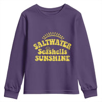Saltwater Seashells Sunshine Youth Sweatshirt Beach Summer Vacation Vintage 70's Retro - Wonder Print Shop