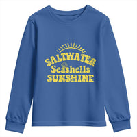 Saltwater Seashells Sunshine Youth Sweatshirt Beach Summer Vacation Vintage 70's Retro - Wonder Print Shop