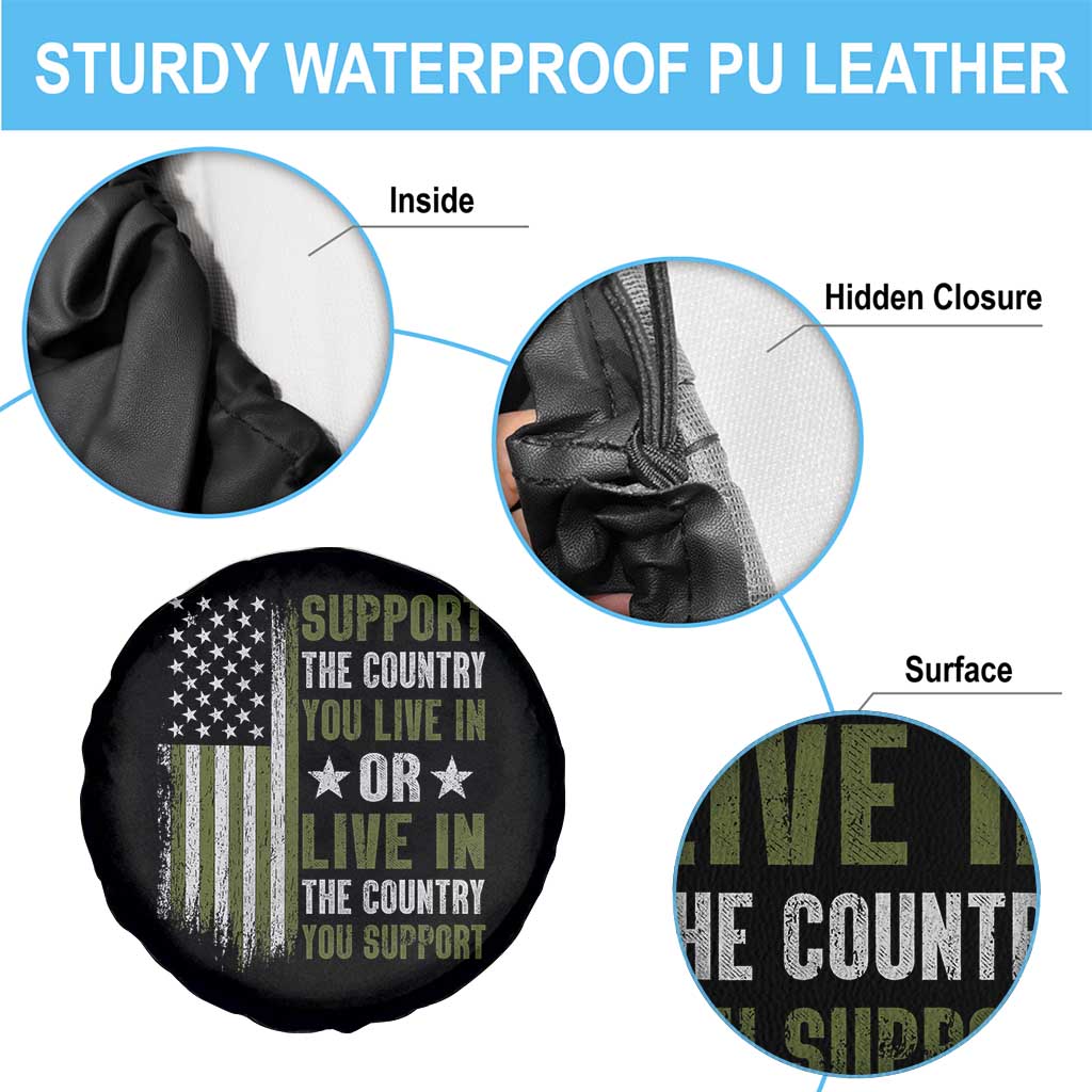 Social Justice Spare Tire Cover Support The Country You Live In American Flag - Wonder Print Shop