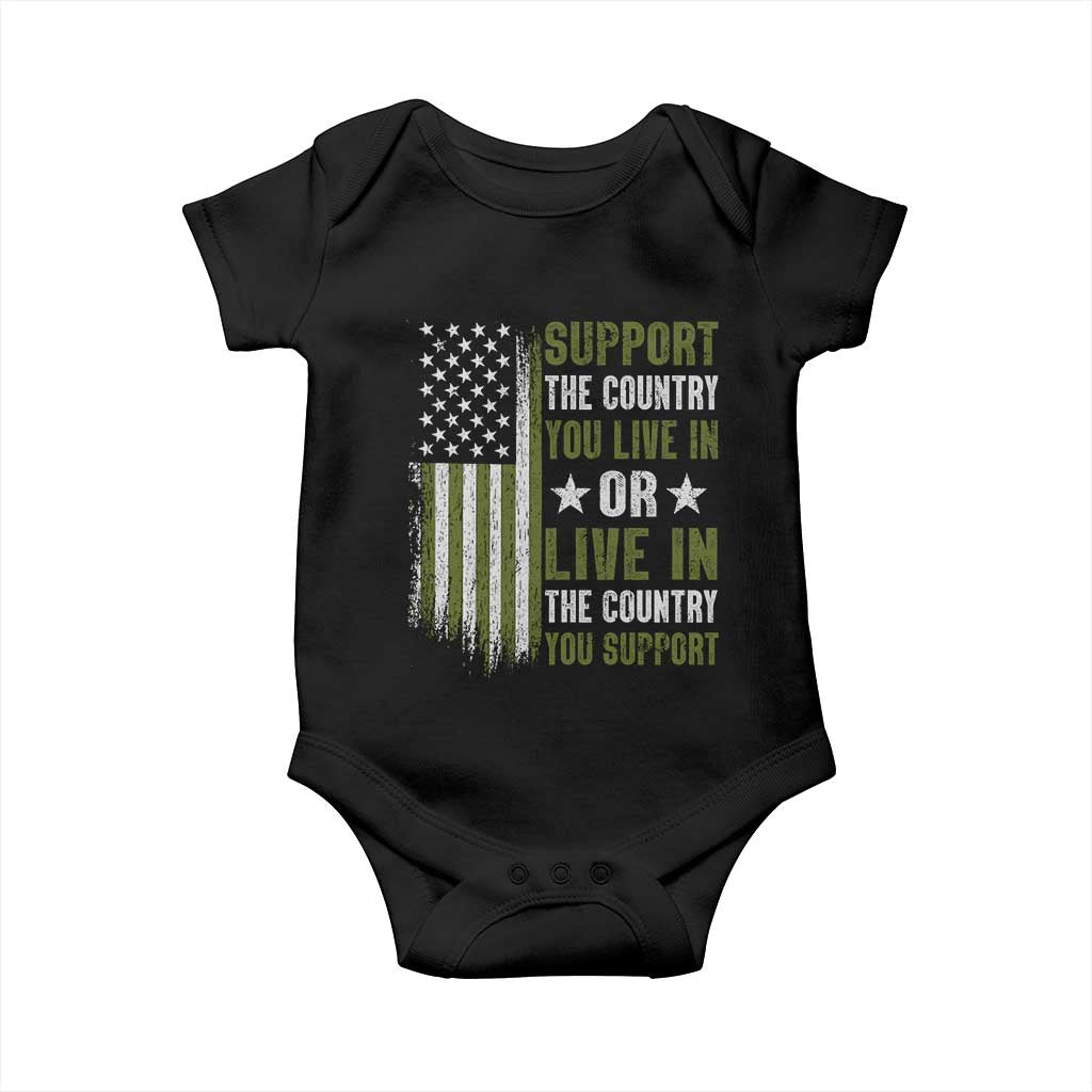 Social Justice Baby Onesie Support The Country You Live In American Flag - Wonder Print Shop