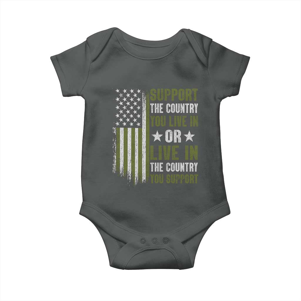Social Justice Baby Onesie Support The Country You Live In American Flag - Wonder Print Shop
