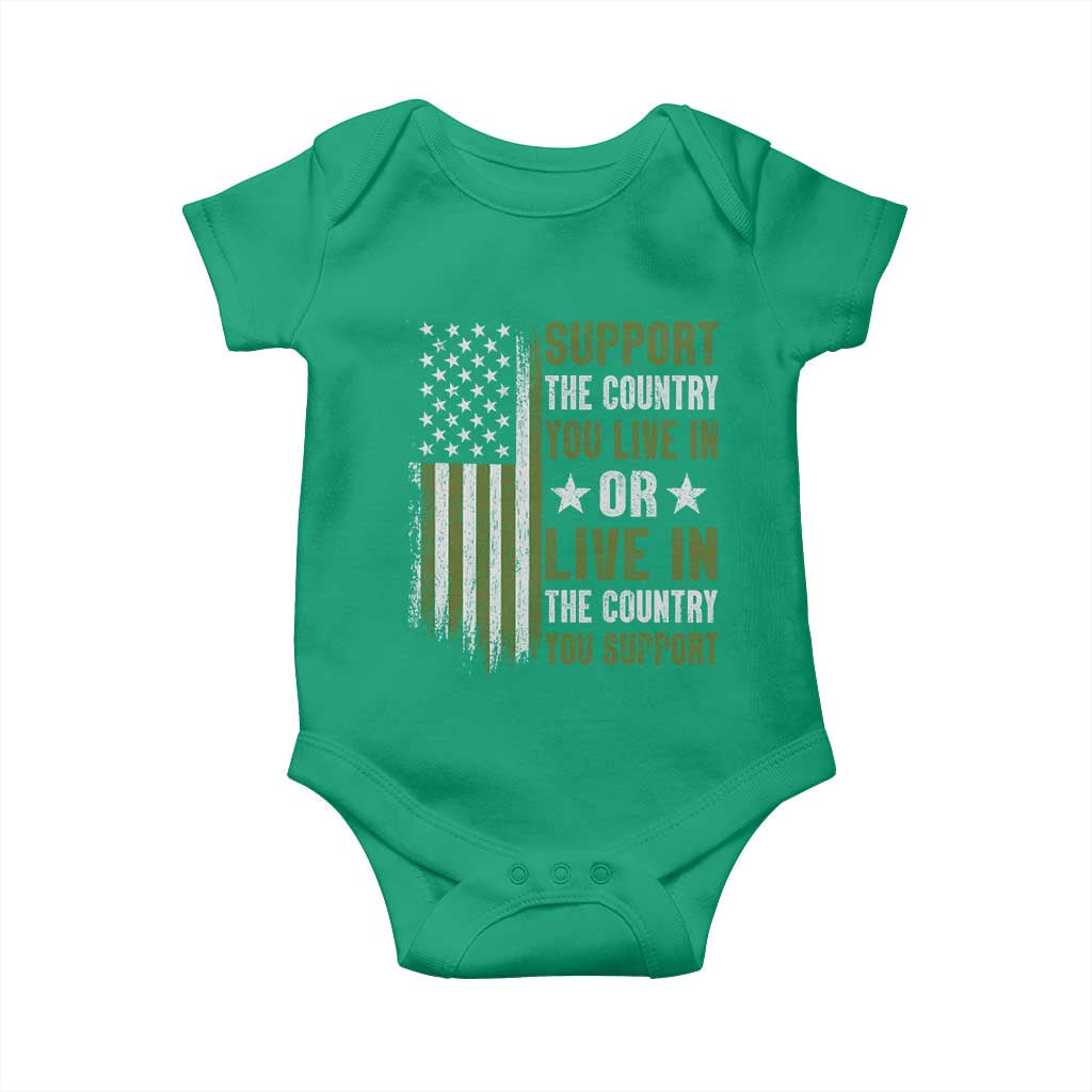 Social Justice Baby Onesie Support The Country You Live In American Flag - Wonder Print Shop