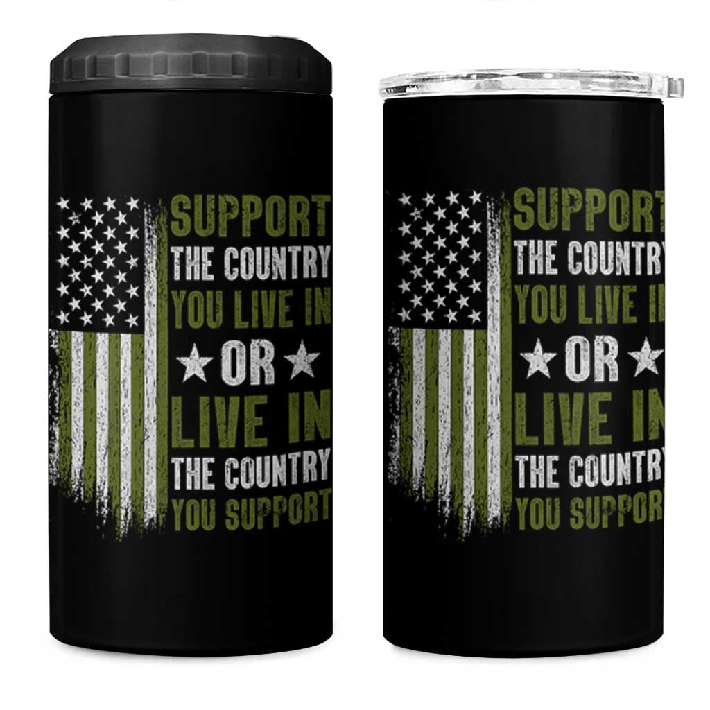 Social Justice 4 in 1 Can Cooler Tumbler Support The Country You Live In American Flag - Wonder Print Shop