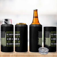 Social Justice 4 in 1 Can Cooler Tumbler Support The Country You Live In American Flag - Wonder Print Shop