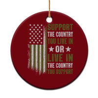 Social Justice Ceramic Ornament Support The Country You Live In American Flag - Wonder Print Shop