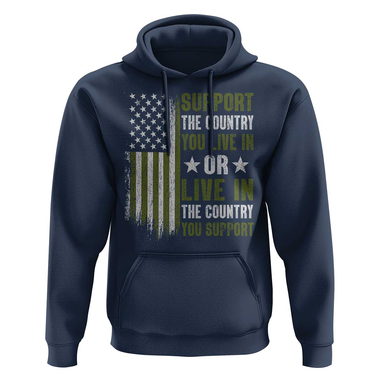 Social Justice Hoodie Support The Country You Live In American Flag - Wonder Print Shop
