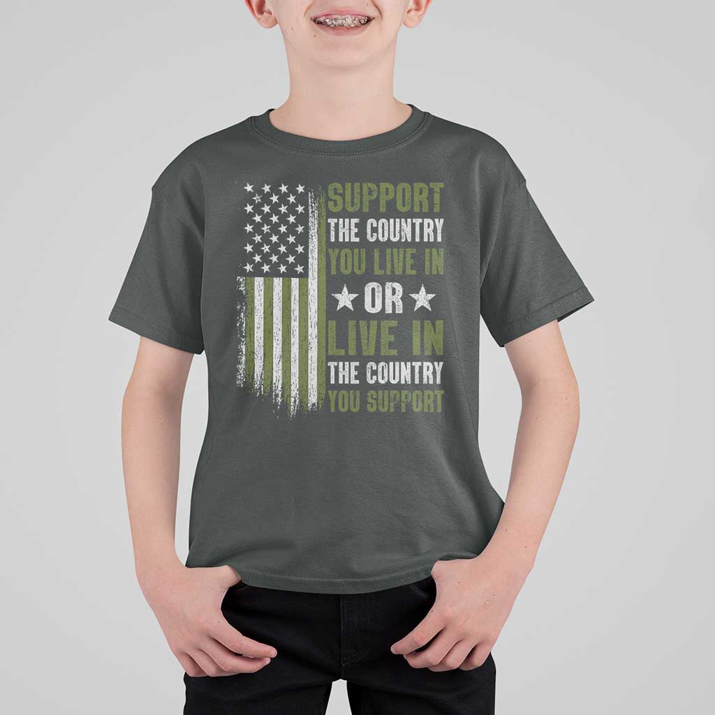 Social Justice T Shirt For Kid Support The Country You Live In American Flag - Wonder Print Shop