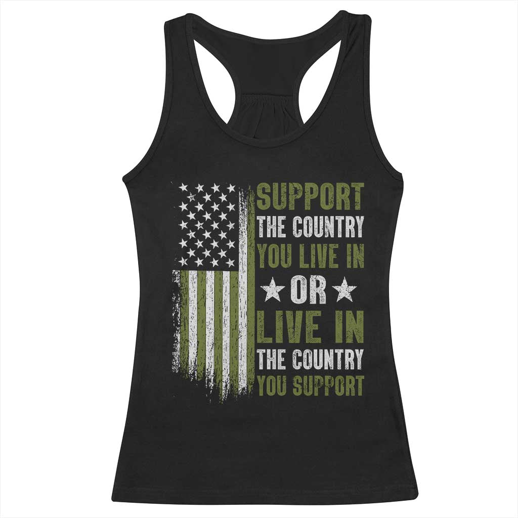 Social Justice Racerback Tank Top Support The Country You Live In American Flag - Wonder Print Shop