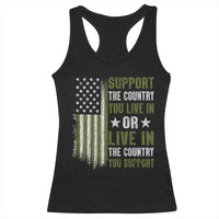 Social Justice Racerback Tank Top Support The Country You Live In American Flag - Wonder Print Shop