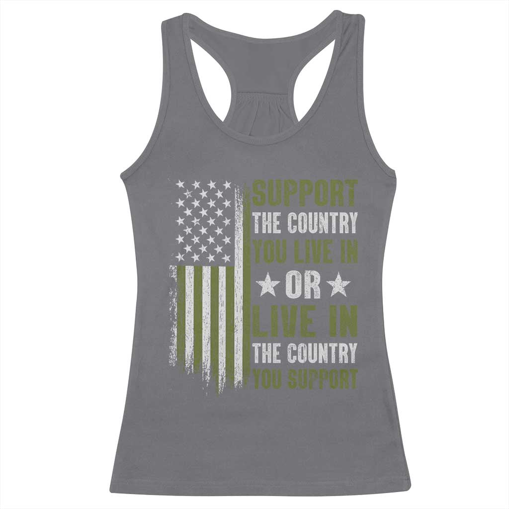 Social Justice Racerback Tank Top Support The Country You Live In American Flag - Wonder Print Shop