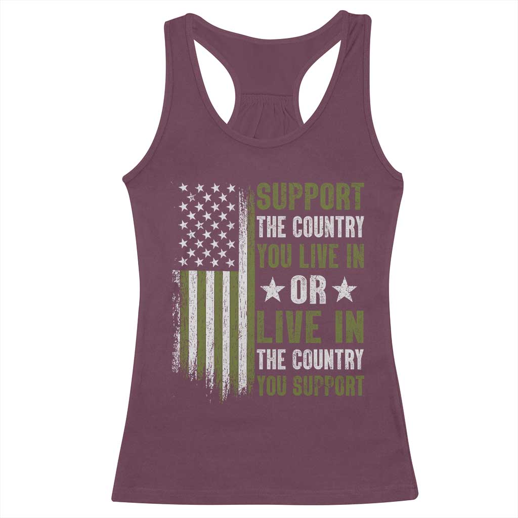 Social Justice Racerback Tank Top Support The Country You Live In American Flag - Wonder Print Shop