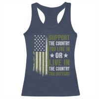 Social Justice Racerback Tank Top Support The Country You Live In American Flag - Wonder Print Shop