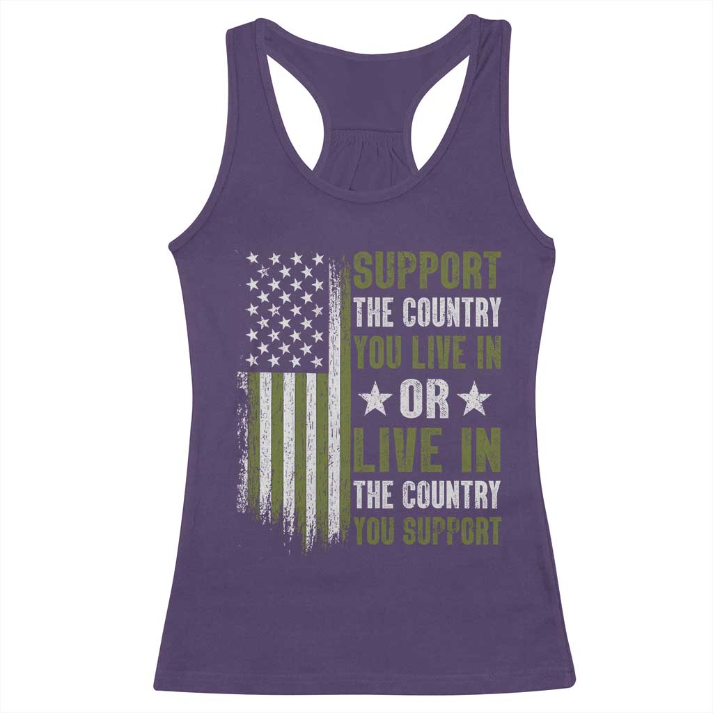 Social Justice Racerback Tank Top Support The Country You Live In American Flag - Wonder Print Shop