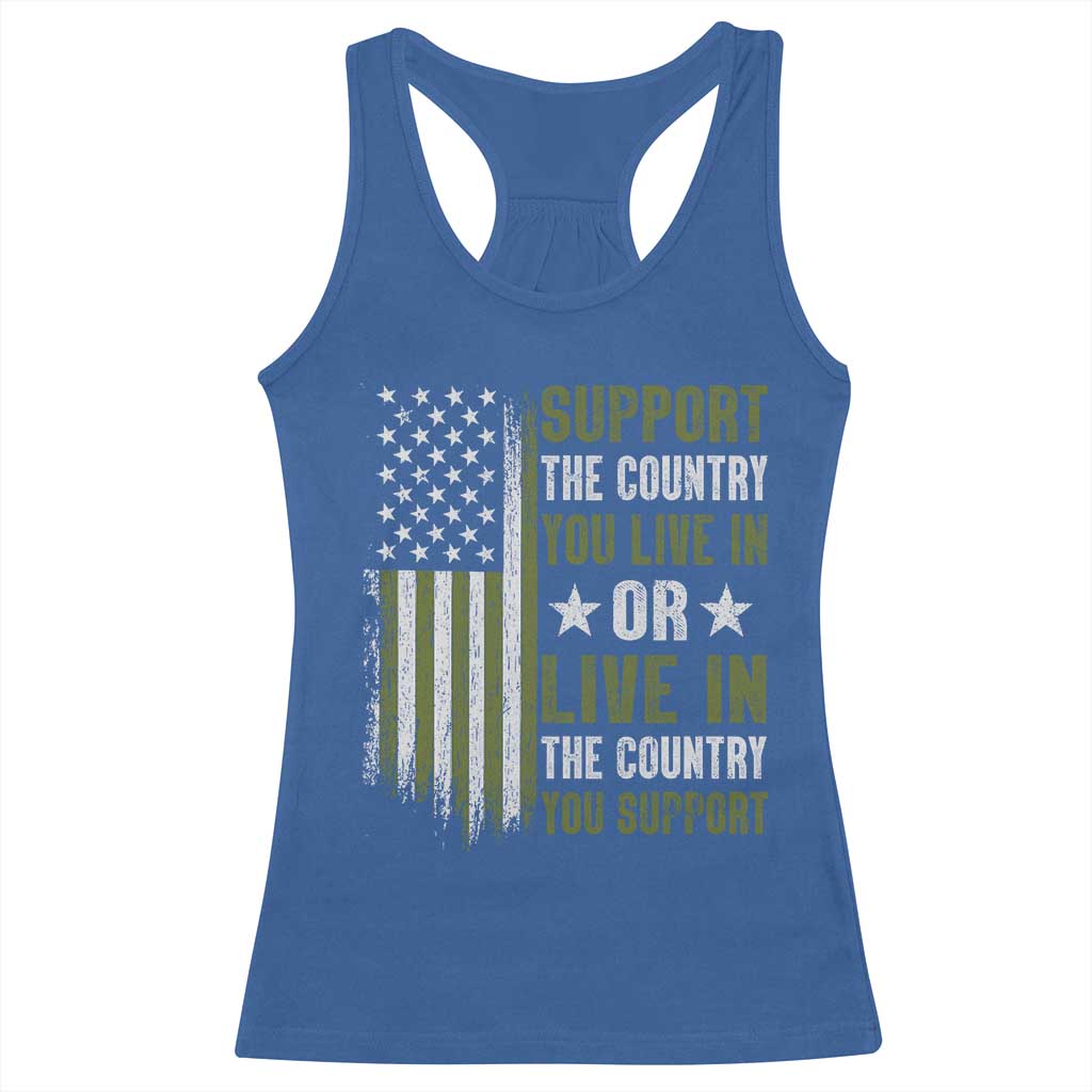 Social Justice Racerback Tank Top Support The Country You Live In American Flag - Wonder Print Shop
