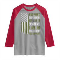 Social Justice Raglan Shirt Support The Country You Live In American Flag - Wonder Print Shop