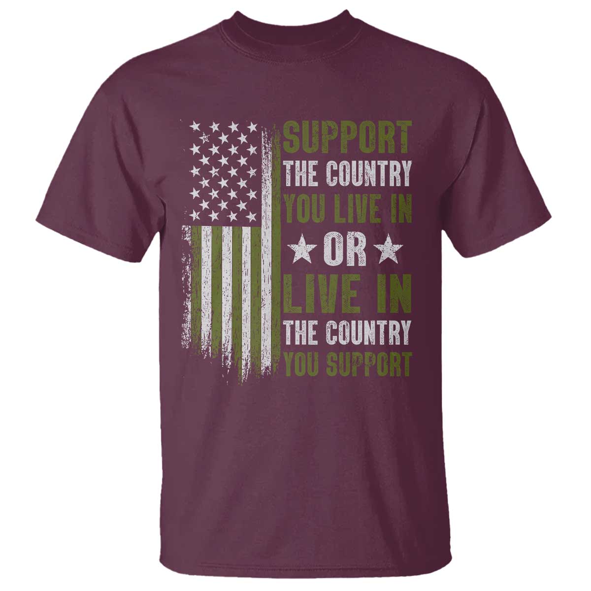 Social Justice T Shirt Support The Country You Live In American Flag - Wonder Print Shop