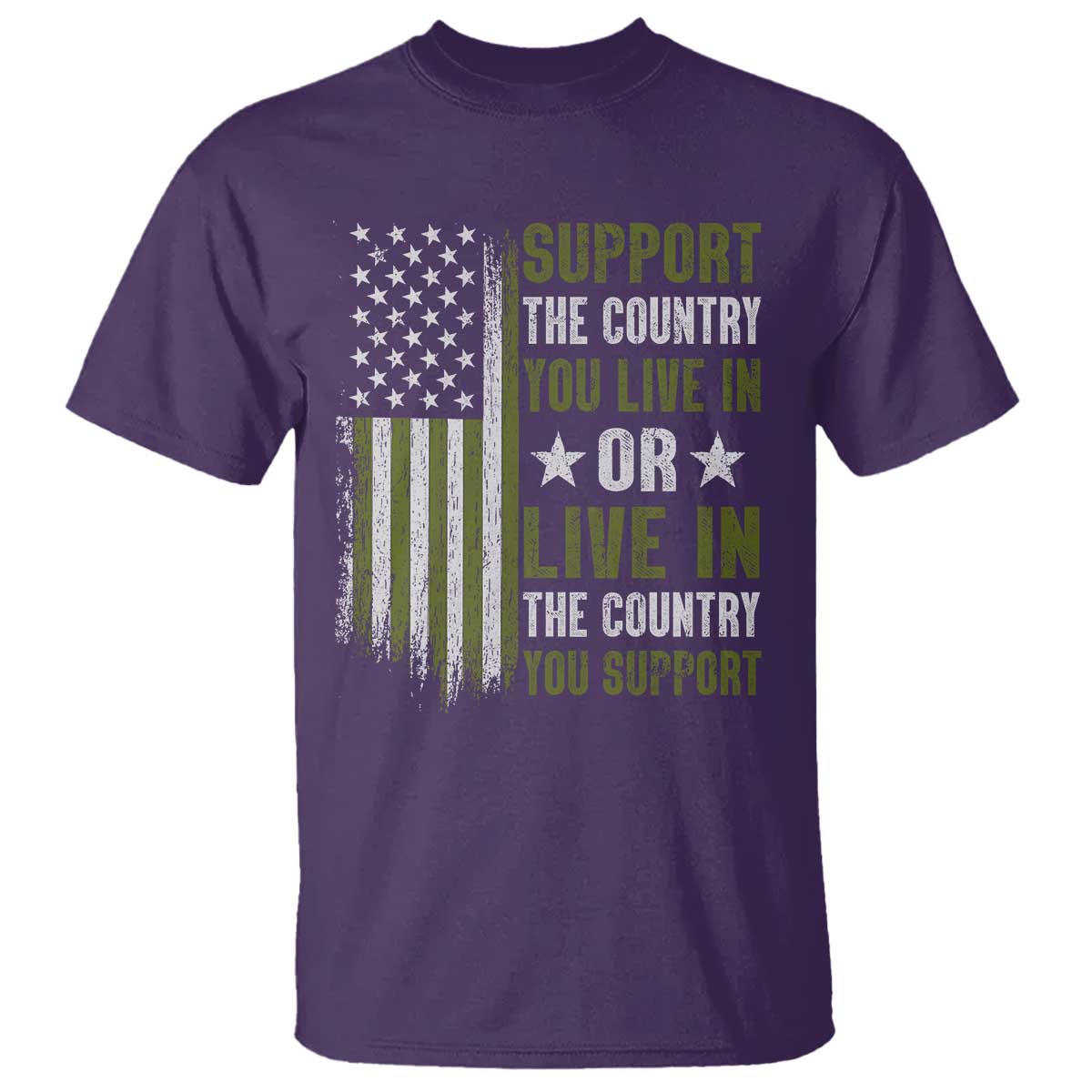 Social Justice T Shirt Support The Country You Live In American Flag - Wonder Print Shop