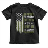 Social Justice Toddler T Shirt Support The Country You Live In American Flag - Wonder Print Shop