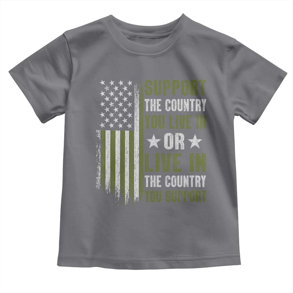 Social Justice Toddler T Shirt Support The Country You Live In American Flag - Wonder Print Shop