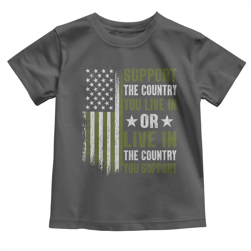 Social Justice Toddler T Shirt Support The Country You Live In American Flag - Wonder Print Shop