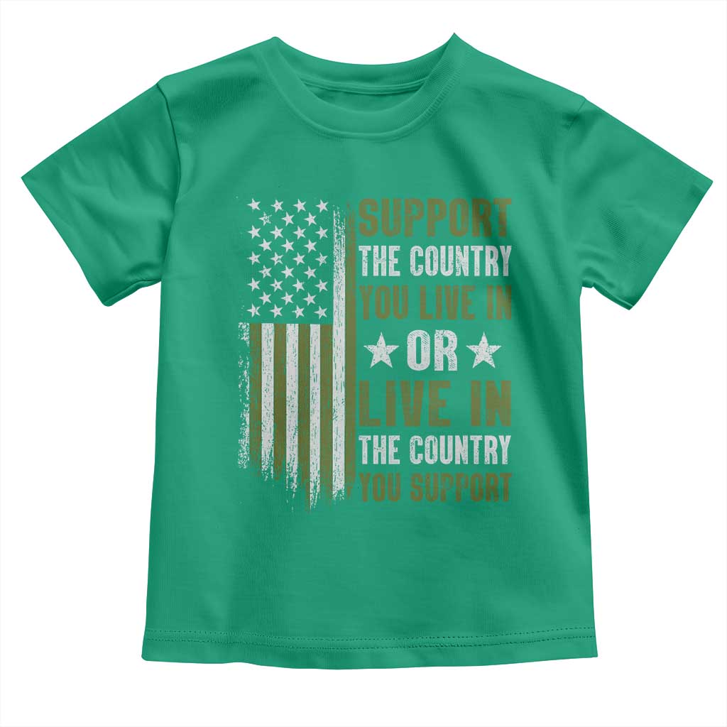 Social Justice Toddler T Shirt Support The Country You Live In American Flag - Wonder Print Shop