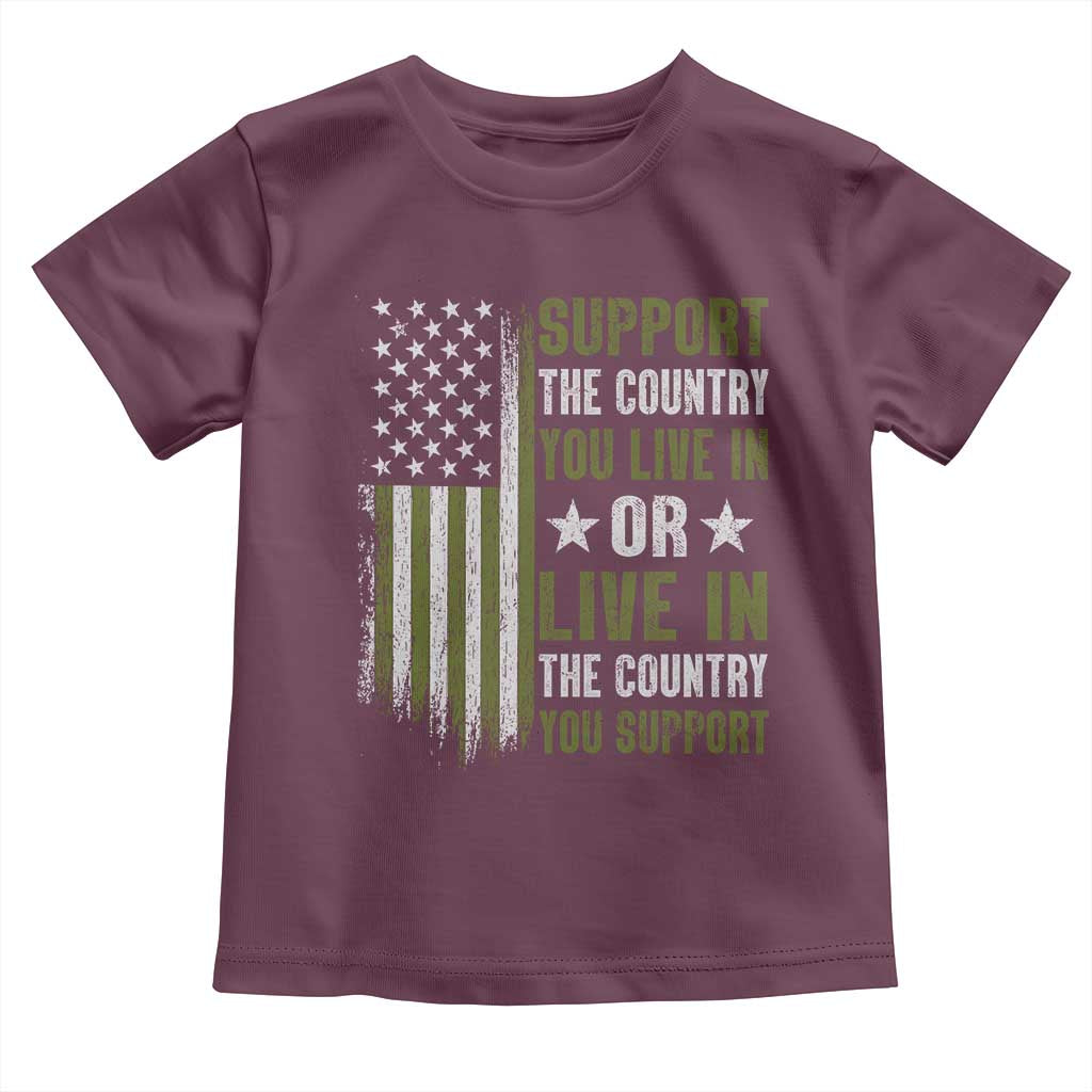 Social Justice Toddler T Shirt Support The Country You Live In American Flag - Wonder Print Shop